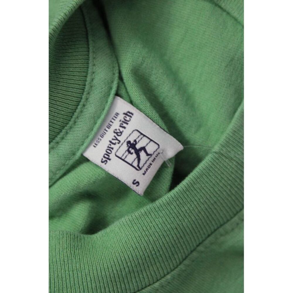 Sporty & Rich Women Basic Cotton Crew Neck Short Sleeve T-Shirt Green Size S - Picture 5 of 5